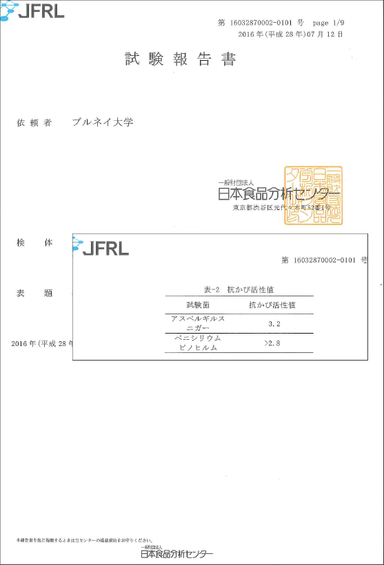 試験結果 試験結果